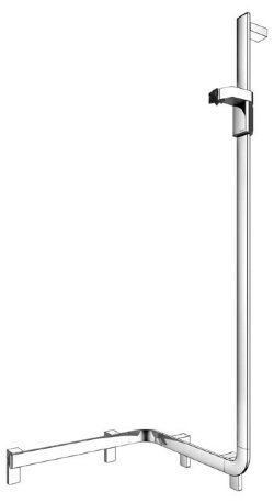 Keuco Поручень вдоль стены правый 550/531/1301 мм, со штангой для душа, Axess, 35008 016601 цвет: хром Keuco Поручень вдоль стены правый 550/531/1301 мм, со штангой для душа, Axess, 35008 016601 цвет: хром