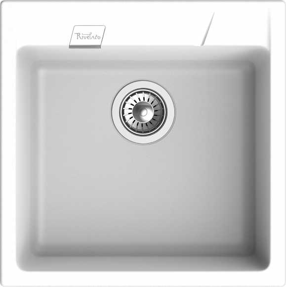 Кухонная мойка Raum 510x510, 1 чаша, Rivelato, RM-50 brina цвет: белый