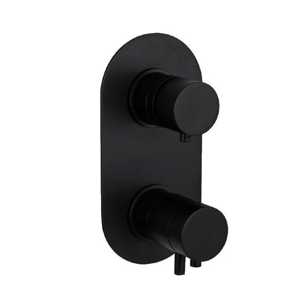 Термостатический смеситель для ванны - внешняя часть, цвет: черный Remer Minimal Thermo NT93KBNO