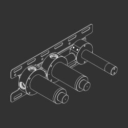 Скрытая часть для настенного комплекта из 2 прогрессивных смесителей для ванны/душа с ручным душем CeaDesign, арт. PTR04 Скрытая часть для настенного комплекта из 2 прогрессивных смесителей для ванны/душа с ручным душем CeaDesign, арт. PTR04