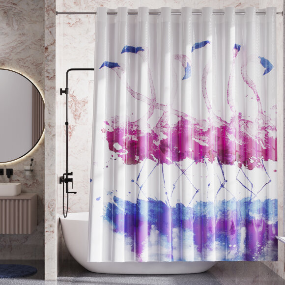 Шторка для ванной Lossa SC-81102  WasserKRAFT цвет: Белый
