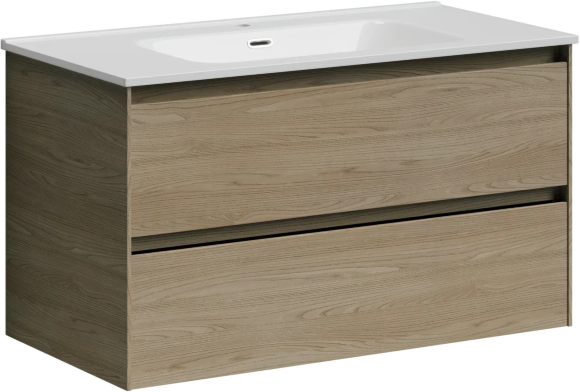 Тумба подвесная SANCOS Cento 890х450х500, c двумя ящиками оснащенными доводчиками, карпатская ель, арт. CN90KE