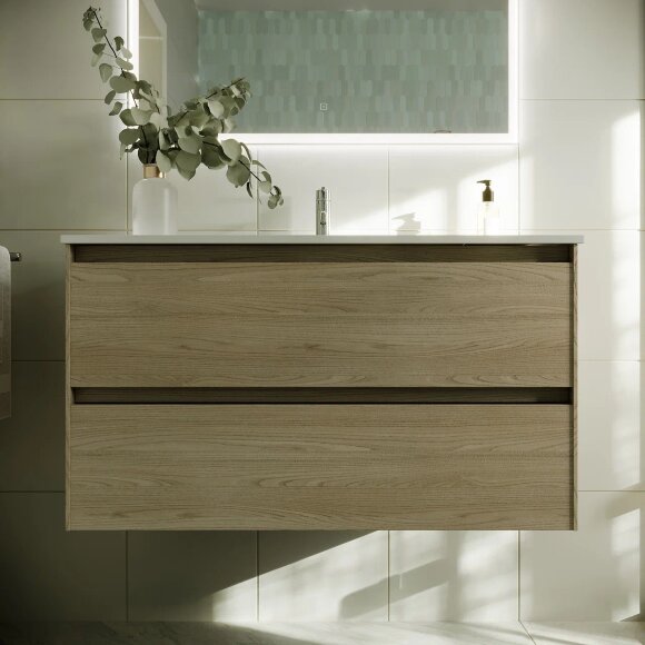 Тумба подвесная SANCOS Cento 890х450х500, c двумя ящиками оснащенными доводчиками, карпатская ель, арт. CN90KE