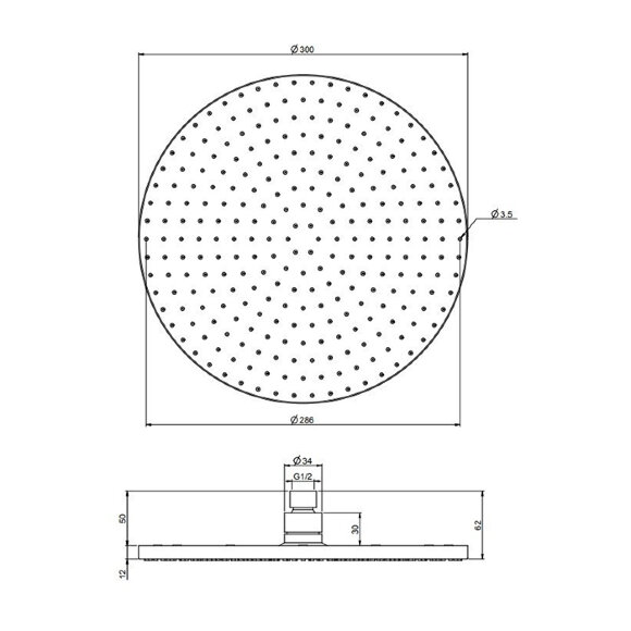 Верхний душ из латуни Ø 30см., Carlo Frattini Wellness F2224/2OS цвет: матовое золото Верхний душ из латуни Ø 30см., Carlo Frattini Wellness F2224/2OS цвет: матовое золото