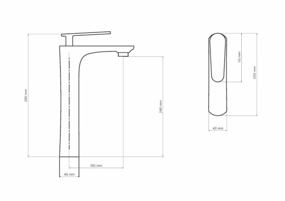 Смеситель NT7711Н MINZO H NT BAGNO цвет: хром
