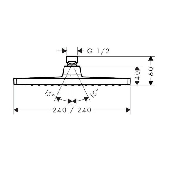 Hansgrohe верхний душ, Crometta E, глянцевый хром арт. 26726000 Hansgrohe верхний душ, Crometta E, глянцевый хром арт. 26726000