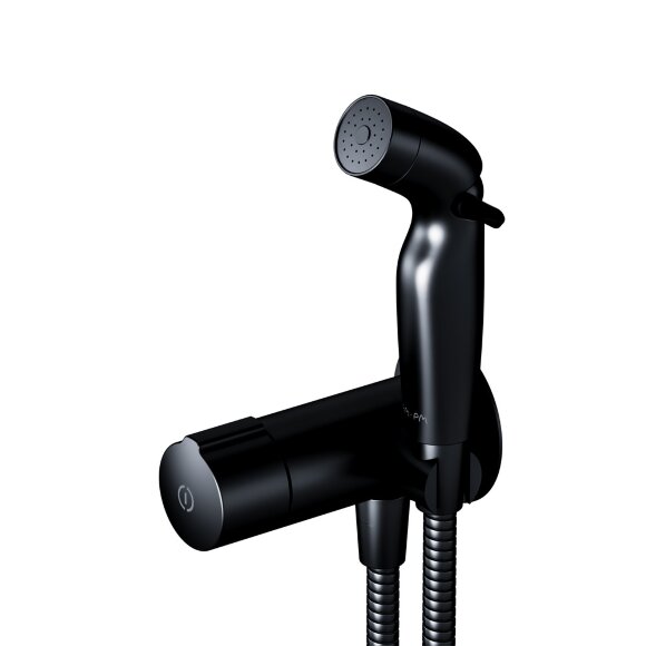 Гигиенический набор для скрытого монтажа с нажимным смесителем, Нажимной TouchReel с регулировкой температуры X-Joy AM.PM цвет: черный, арт. F0H85A522
