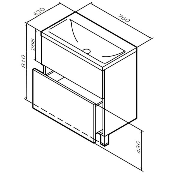База под раковину напольная Gem AM.PM, арт. M90FSX07522GM32 цвет: серый