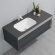 Тумба с раковиной (1200x520x405), U950.1200, P16,Unihopper,Corian раковина-столешница, LED light, Black&White арт. 9501200
