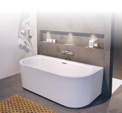 Акриловая ванна DESIRE 180x84 WALL MOUNTE B2W Velvet White RIHO арт. BD07 (BD0710500000000)