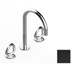 Смеситель для раковины на три отверстия устанавливаемый на борту с донным клапаном, THG Серия "О", black ceram (D30) - G4P-151 Смеситель для раковины на три отверстия устанавливаемый на борту с донным клапаном, THG Серия "О", black ceram (D30) - G4P-151