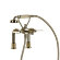 Смеситель для установки на борт ванны на 2 отверстия, двухвентильный, с ручным душем и шлангом 1500 мм., Venti20 Gessi цвет: Brass PVD - 65115#710