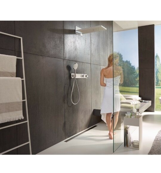 Hansgrohe верхний душ с настенным креплением скрытого монтажа, Rainmaker Select, матовый хром арт. 24001400