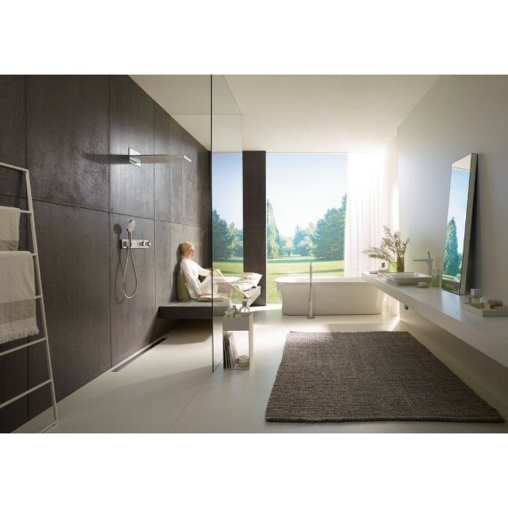 Hansgrohe верхний душ с настенным креплением скрытого монтажа, Rainmaker Select, матовый хром арт. 24001400