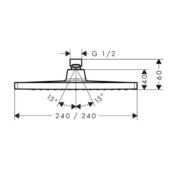 Hansgrohe верхний душ, Crometta E, глянцевый хром арт. 26727000