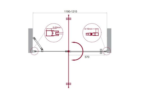 BelBagno Душевая дверь в нишу 120x195 глянцевый хром, ETNA, арт. ETNA-B-12-60/60-C-Cr-90