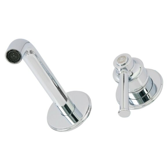 Смеситель для раковины скрытого монтажа на 2 отв., ручка латунь, донный клапан "click-clack", Migliore Ermitage mini, хром арт. 31425