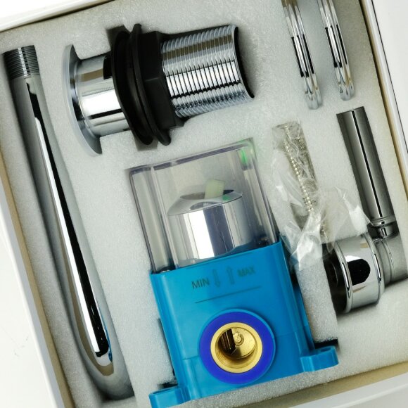 Смеситель для раковины скрытого монтажа на 2 отв., ручка латунь, донный клапан "click-clack", Migliore Ermitage mini, хром арт. 31425