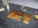 Кухонная мойка из нержавеющей стали KLEIN Paulmark 230х440мм, PM202344-BG цвет: брашированное золото