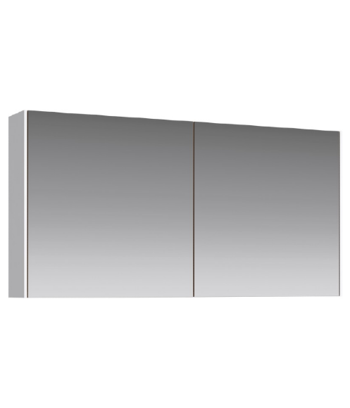 AQWELLA Mobi Зеркальный шкаф 120 см с двумя дверьми на петлях с доводчиком. Цвет белый - MOB0412+MOB0717W