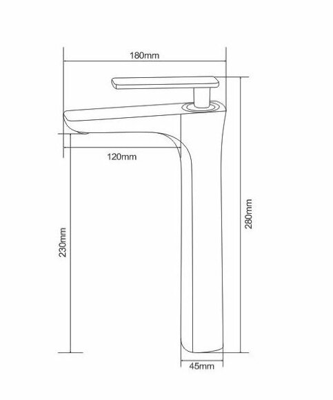 Смеситель NT7801Н TIRSO H NT BAGNO цвет: черный матовый