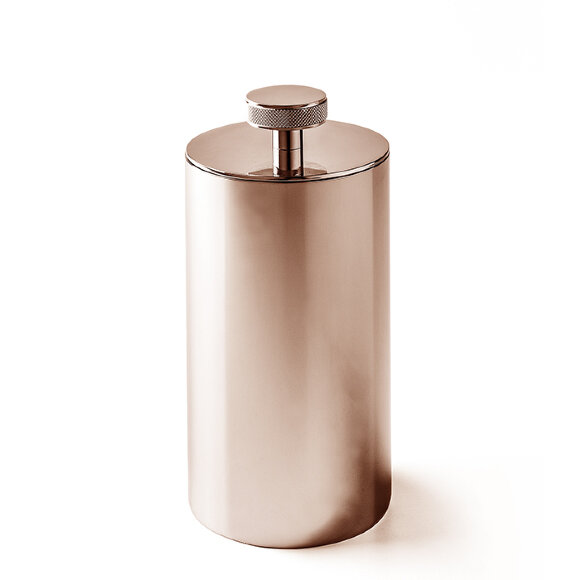 3SC Баночка универсальная, D8хh16,5 см, с крышкой, настольная,  Metal Tonda цвет: розовое золото арт. MET48AGDRM