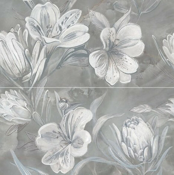 Панно Grey Flower 63х63 Azori Opale арт. 588912003
