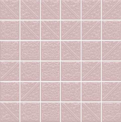 21027 Керамическая плитка мозаичная 30,1x30,1 Ла-Виллет розовый светлый глянцевый в Москве