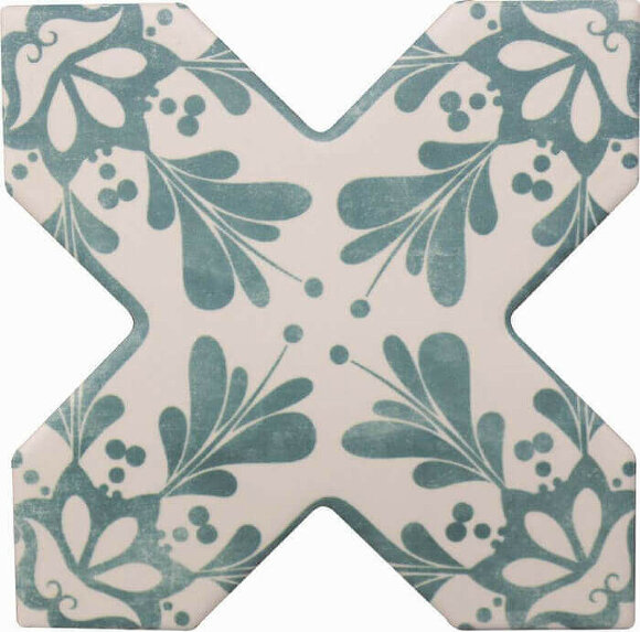 Керамическая плитка BECOLORS CROSS 13,25X13,25 DEC. STENCIL LAGOON CEVICA арт. CV67393