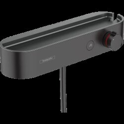 Hansgrohe смеситель для душа с термостатом с полочкой, ShowerTablet Select, матовый черный арт. 24360670 Hansgrohe смеситель для душа с термостатом с полочкой, ShowerTablet Select, матовый черный арт. 24360670