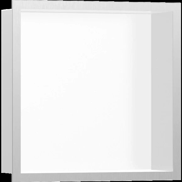 Hansgrohe настенный короб с цветом корпуса и дизайнерской рамой, 30х30х10 см, XtraStoris Individual, матовая нержавеющая сталь арт. 56099800