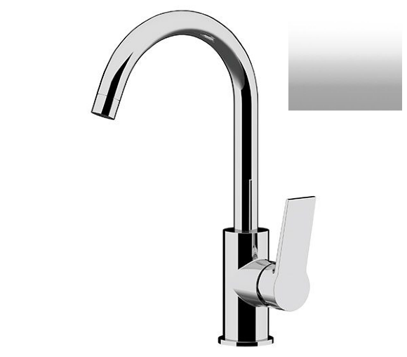 Смеситель для раковины DOT с высоким поворотным изливом Remer (белый) арт. DT72CBO