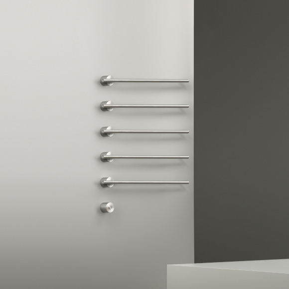 Полотенцесушитель электрический CeaDesign Equilibrio , 5хL.580 мм, кнопка вкл., цвет: сатинированная сталь, арт. EQB15S 