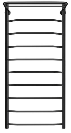 Полотенцесушитель водяной, черный, Secado 120x50, Агата 1 СП - 4673739223161