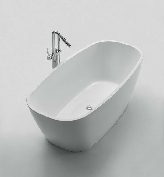 BelBagno Акриловая ванна без перелива 150x76, отдельностоящая, овальная, белая, арт. BB72-1500-W0