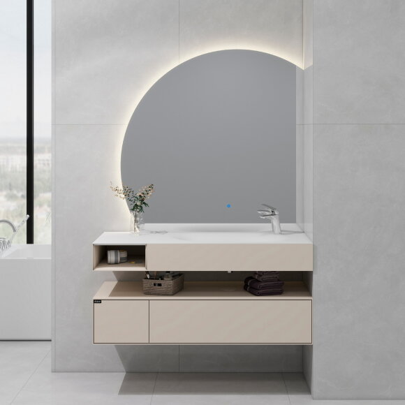 Тумба с раковиной (1200x520x400), U955.1200R, P03, Unihopper,Corian раковина-столешница, Black&White арт. 9551200R