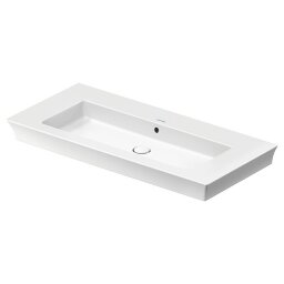 Раковина накладная 105х49см, с переливом, без отв., DURAVIT White Tulip - 2363100060 цвет: белый