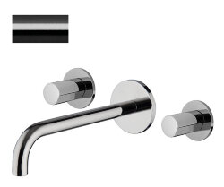 Смеситель для раковины, на 3 отв, излив 200 мм, донный клапан click-clack Carlo Frattini So F3191L/5CN цвет: черный хром