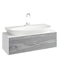 AQWELLA Genesis Подвесная тумба с одним ящиком в цвете миллениум серый с умывальником из литьевого мрамора. - GEN0110MG AQWELLA Genesis Подвесная тумба с одним ящиком в цвете миллениум серый с умывальником из литьевого мрамора. - GEN0110MG