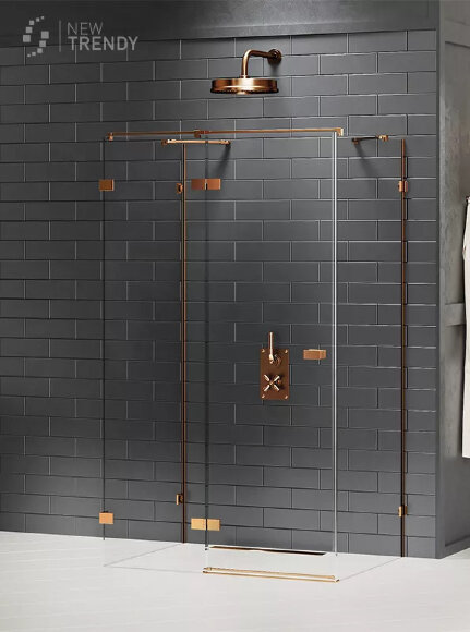 Душевое ограждение L 80x90x200 Avexa copper brushed New Trendy брашированная медь арт. EXK-3692