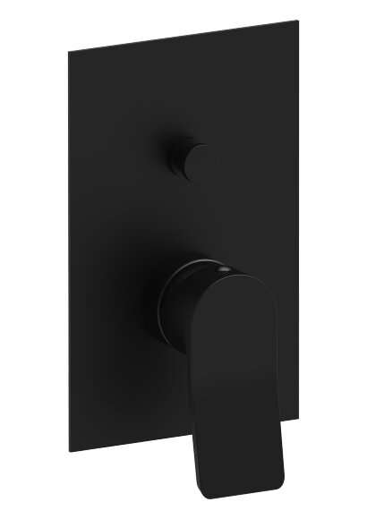 Paffoni Встраиваемый смеситель для душа (2 выхода) с накладкой 120х190 мм из металла, девиатор кнопка, встраиваемая часть в комплекте арт. TI015NO/M