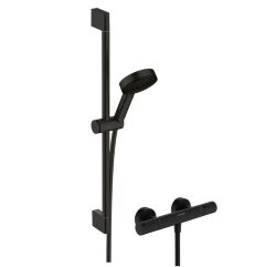 Hansgrohe термостатический смеситель для душа Relaxation с термостатом Element и душевой штангой 65см, Pulsify Select S, матовый черный арт. 24272670 Hansgrohe термостатический смеситель для душа Relaxation с термостатом Element и душевой штангой 65см, Pulsify Select S, матовый черный арт. 24272670