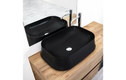 Раковина прямоугольная накладная-60*42см, Sharp Simas, чёрый матовый арт. SH08NEROMATT