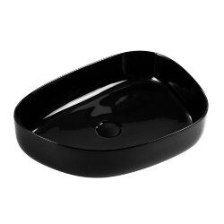 BelBagno Раковина керамическая накладная 415x545x140, асимметрия, черный, арт. BB1435-NERO
