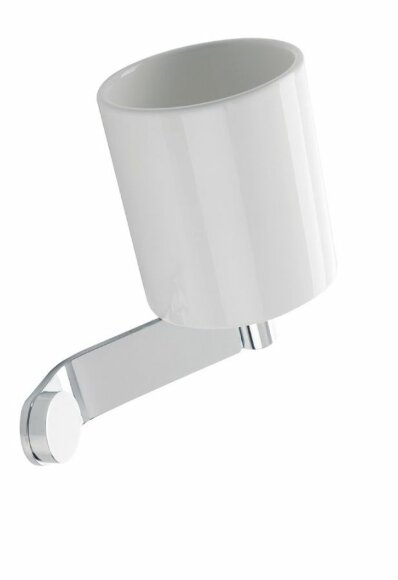 Настенный белый керамический стакан Bucket STIL HAUS, хром - BK10(08-BI)
