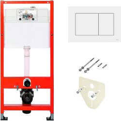 Tece Инсталляция для подвесного унитаза с Белой кнопкой смыва Base - 9400413