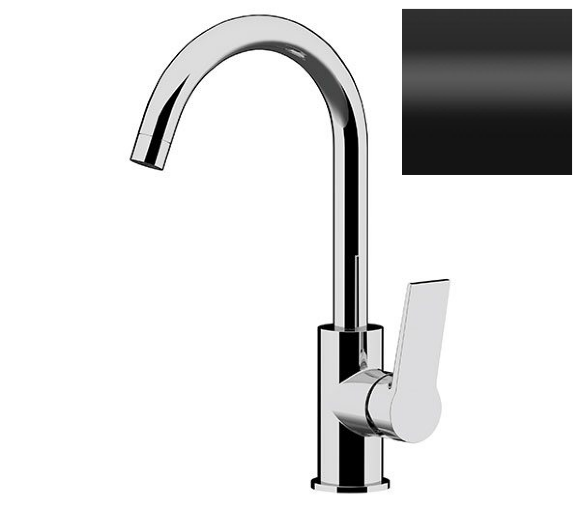 Смеситель для раковины DOT с высоким поворотным изливом Remer (черный) арт. DT72CNO