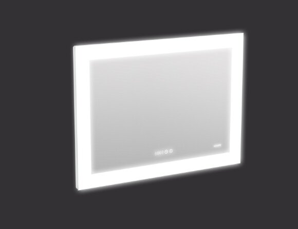 Зеркало DESIGN PRO часы с подсветкой, прямоугольное, Cersanit Led, арт. KN-LU-LED060*80-p-Os