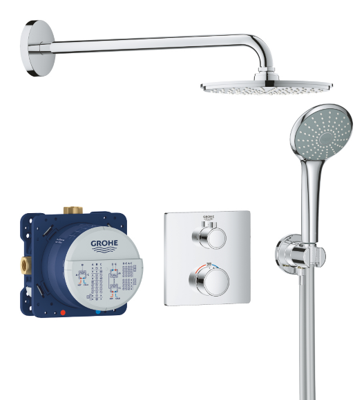 Душевая система с термостатом GROHE Grohtherm, цвет: хром глянец, арт. 34734000
