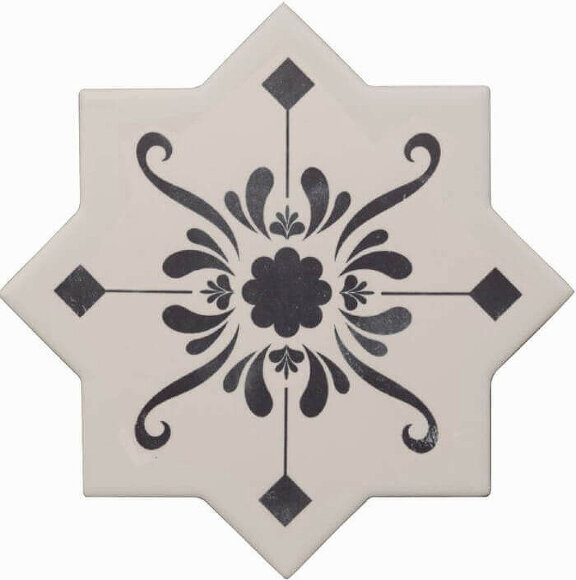 Керамическая плитка BECOLORS STAR 13,25X13,25 DEC. STENCIL NAVY CEVICA арт. CV67396